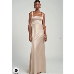JENNY YOO ARIANA DRESS IN PALE GOLD SIZE 8